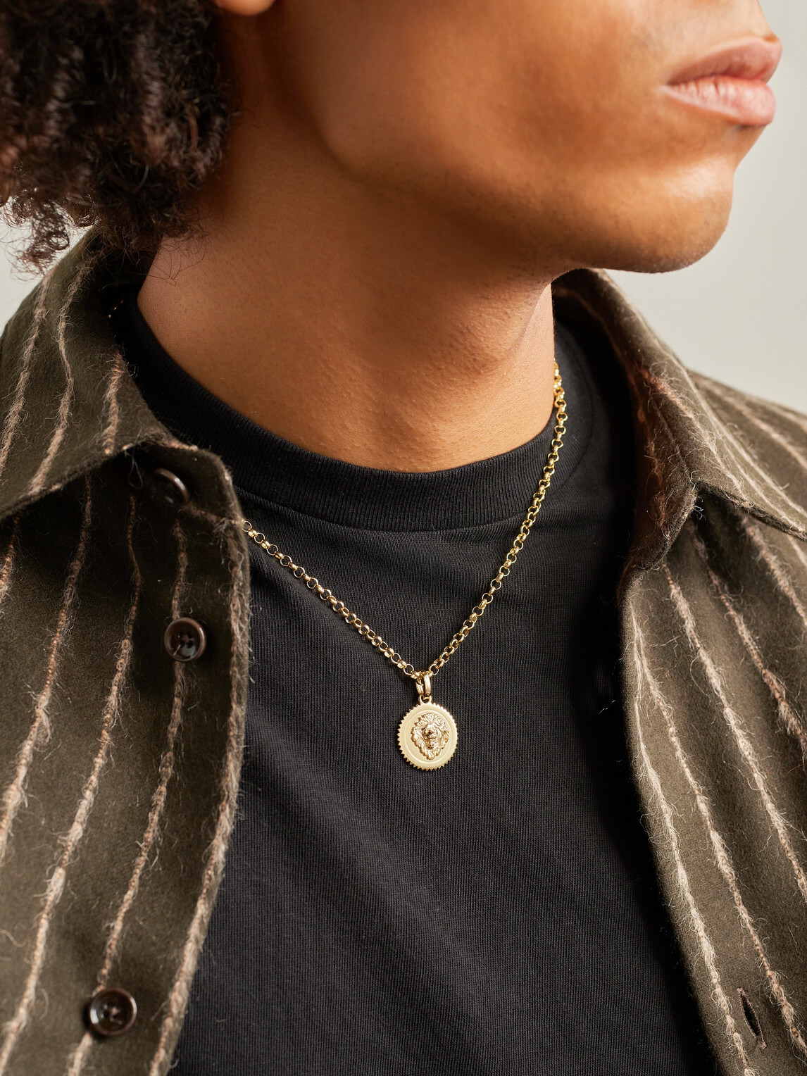 Foundrae - Strength Medium Annex Link 18-Karat Gold Diamond Pendant