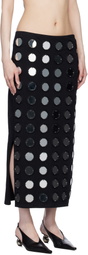 Conner Ives Black 'The Reconstituted Mirror Disc Embroidery' Midi Skirt