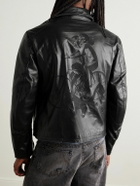 Enfants Riches Déprimés - The Bully Distressed Embroidered Tumbled-Leather Jacket - Black