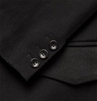 BILLY - Black Wool-Twill and Waxed-Cotton Suit Jacket - Black