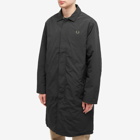 Fred Perry Men's Button Through Mac in Black