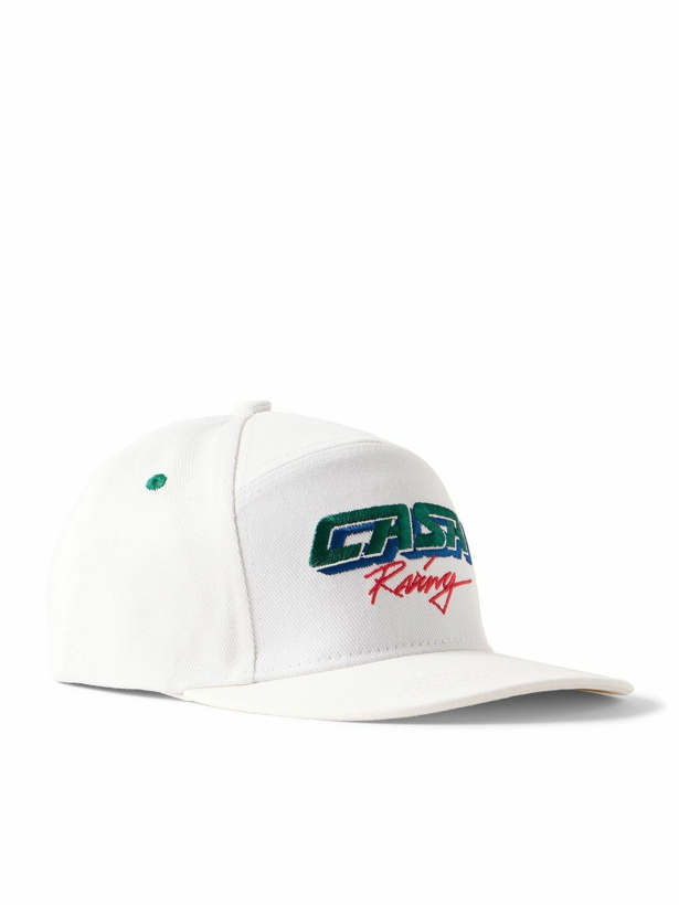 Photo: Casablanca - Casa Racing Logo-Embroidered Cotton-Twill Baseball Cap
