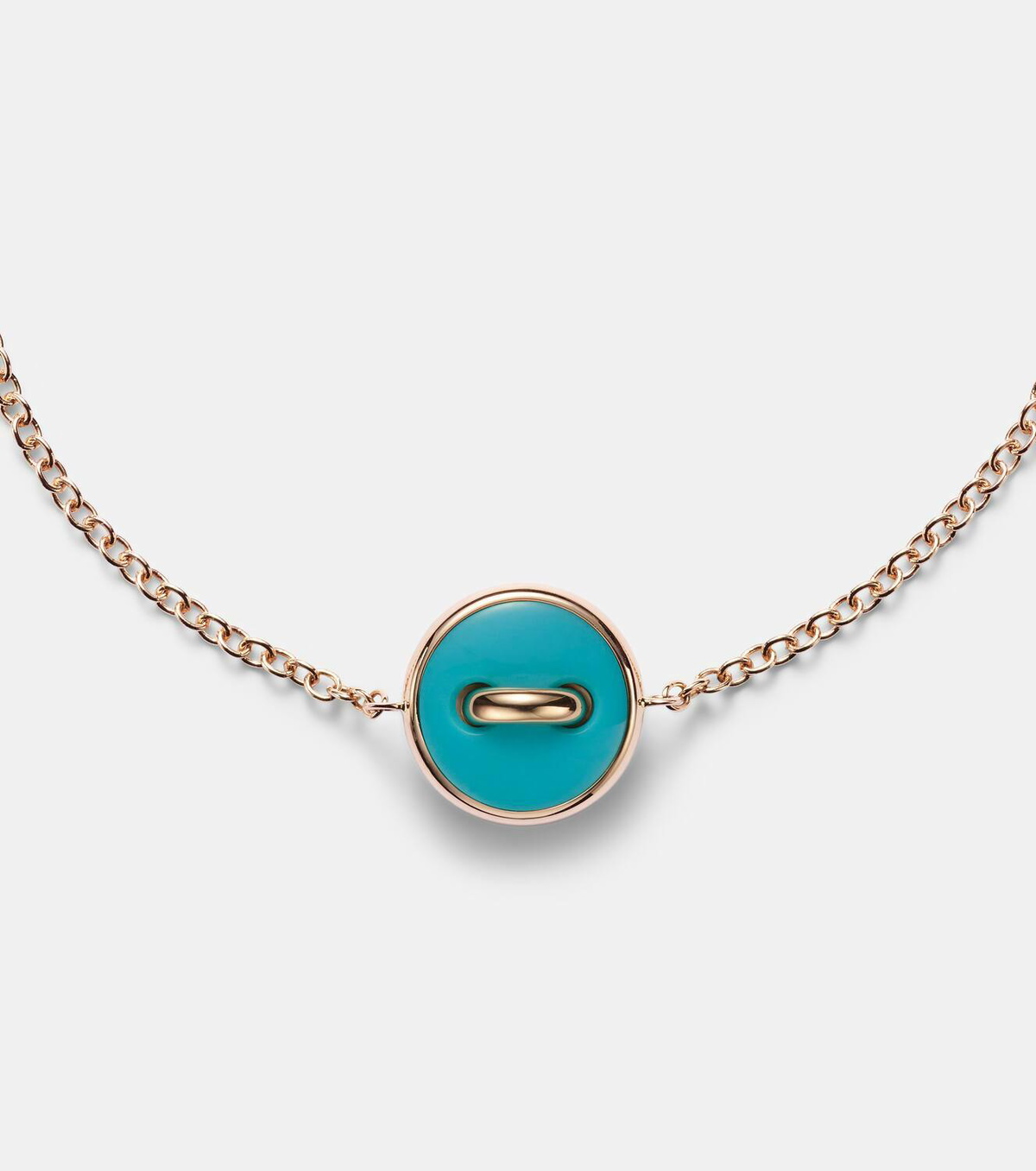 Pomellato Pom Pom Dot 18kt rose gold pendant bracelet with turquoise and diamonds