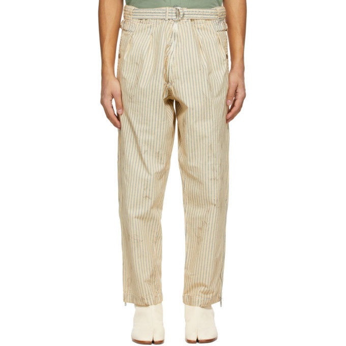 Photo: Maison Margiela Yellow and Blue Denim Sun Bleached Trousers