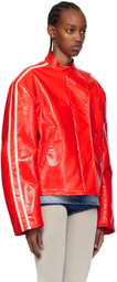 Pushbutton Red Moto Jacket
