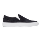 Common Projects Black Suede Slip-On Sneakers