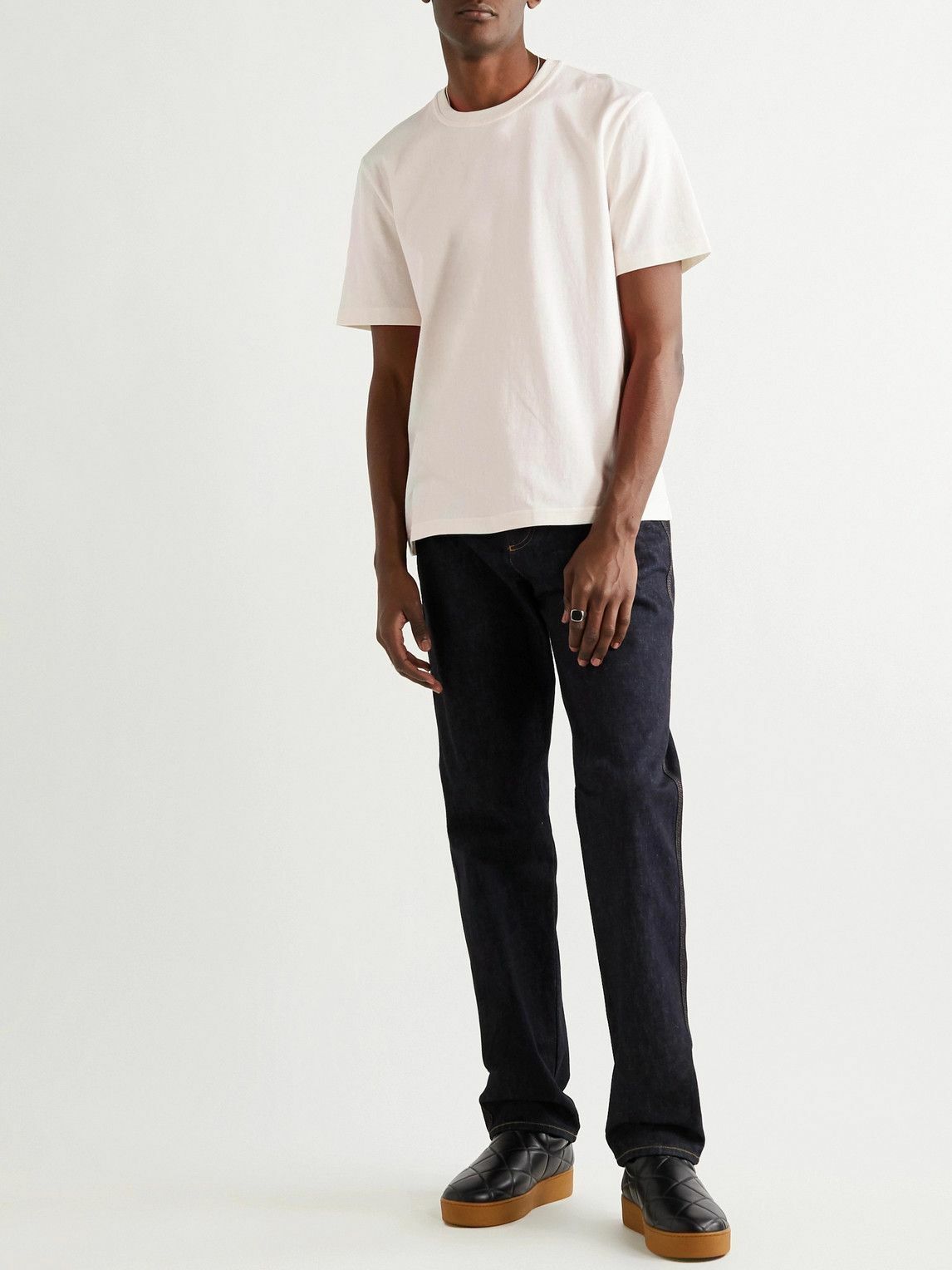 【BOTTEGA VENETA】Sunrise Light Cotton Round Neck T-shirt Bottega Veneta - Sunrise Light Cotton-Jersey T-Shirt