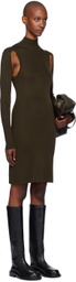 Helmut Lang Brown Air Turtleneck Midi Dress