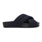 Jil Sander Black and Navy Criss Cross Sandals