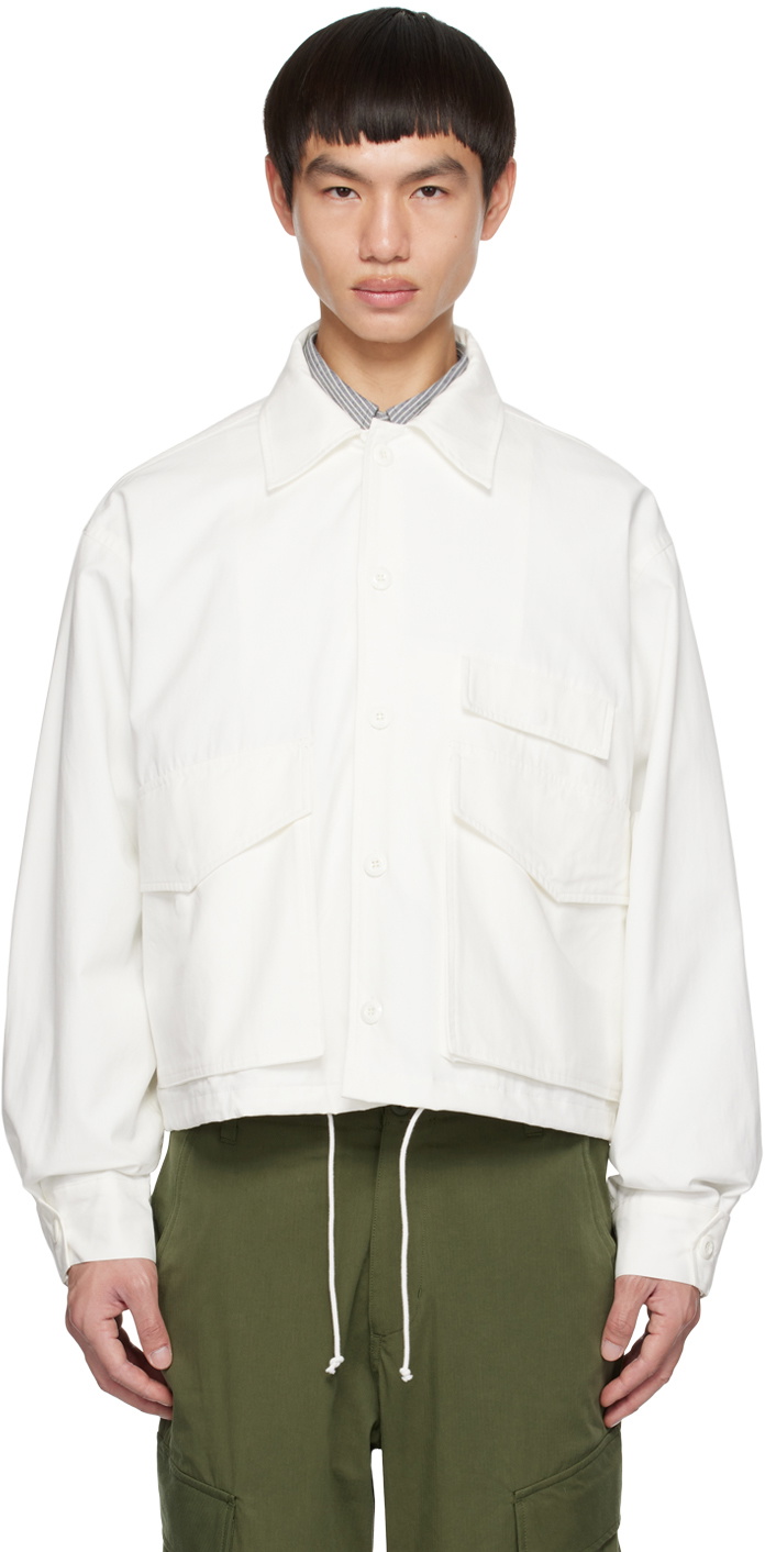 Uniform Bridge White Spread Collar Jacket Uniform Bridge