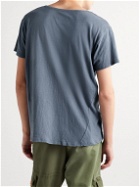 Greg Lauren - Logo-Print Recycled Cotton-Jersey T-Shirt - Blue