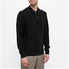 A.P.C. Men's Kyle Knit Long Sleeve Polo Shirt in Black