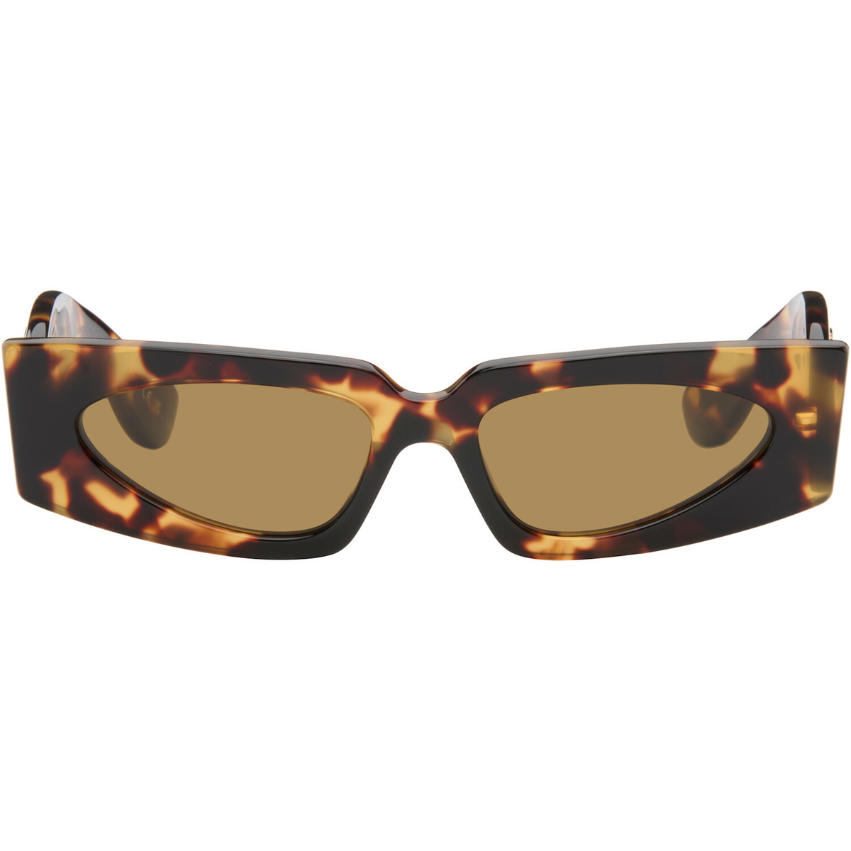 Valentino Brown Rectangular Acetate Sunglasses