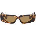 Valentino Brown Rectangular Acetate Sunglasses