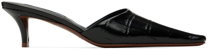 Jil Sander Black Square Toe Mules Jil Sander