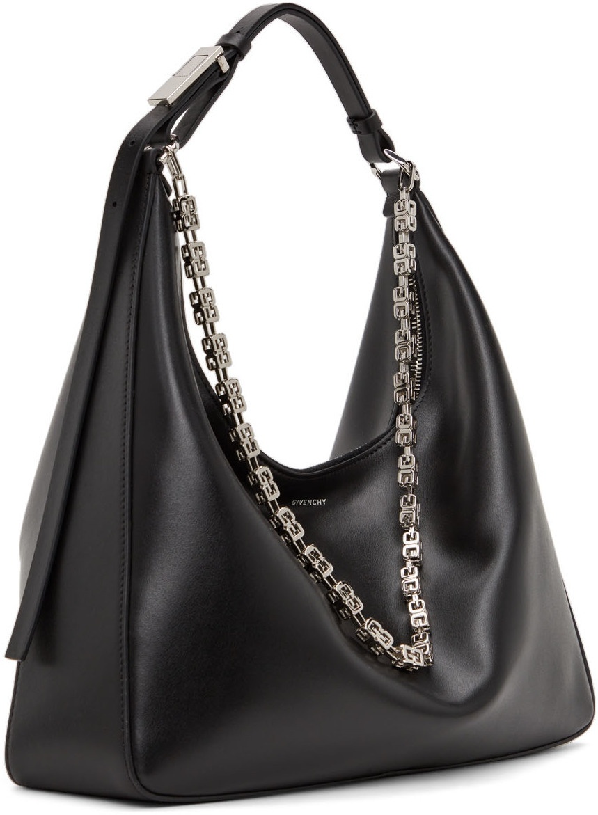 Womens Givenchy black Medium Leather Moon Cut-Out Shoulder Bag ...