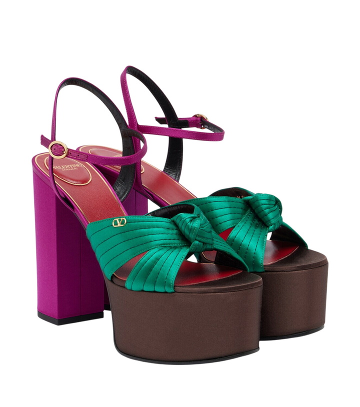 Photo: Valentino Garavani Crasher satin platform sandals