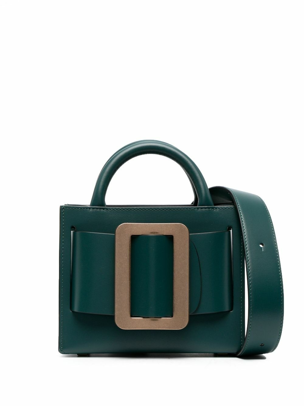 Boyy Buckle Pouchette Leather Handbag In Green