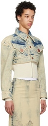 Vaquera Blue Cropped Denim Jacket