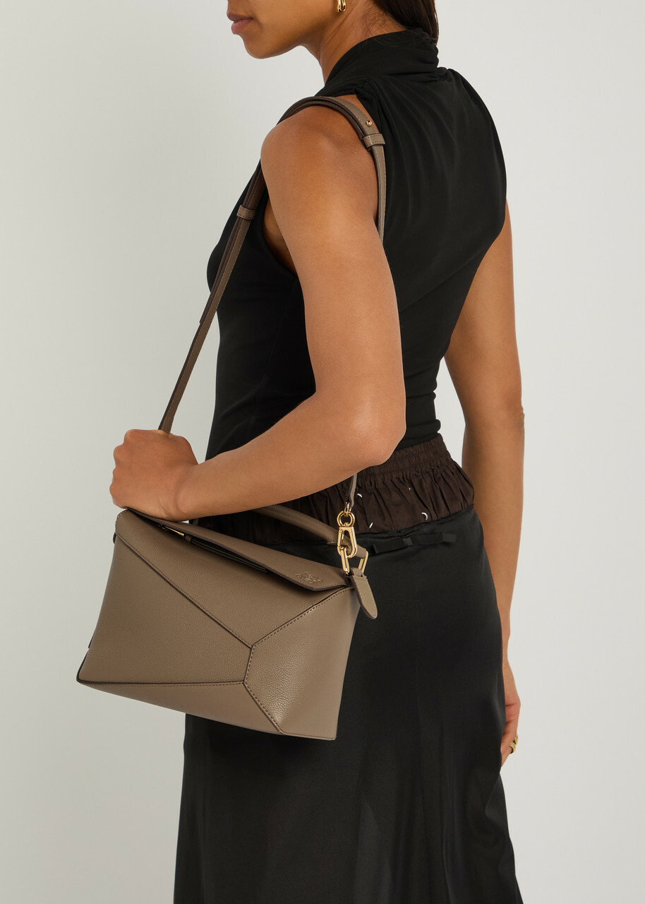 Loewe Puzzle Edge Small Leather top Handle bag - Taupe - One Size