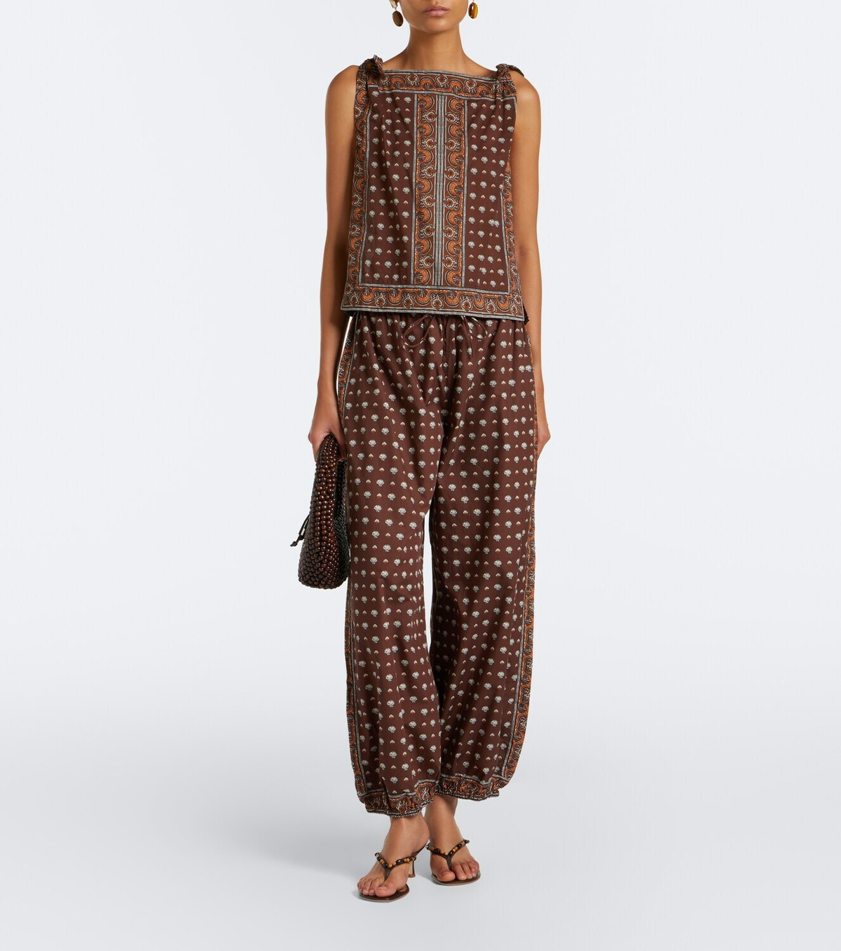 Dôen Amalia printed cotton voile top