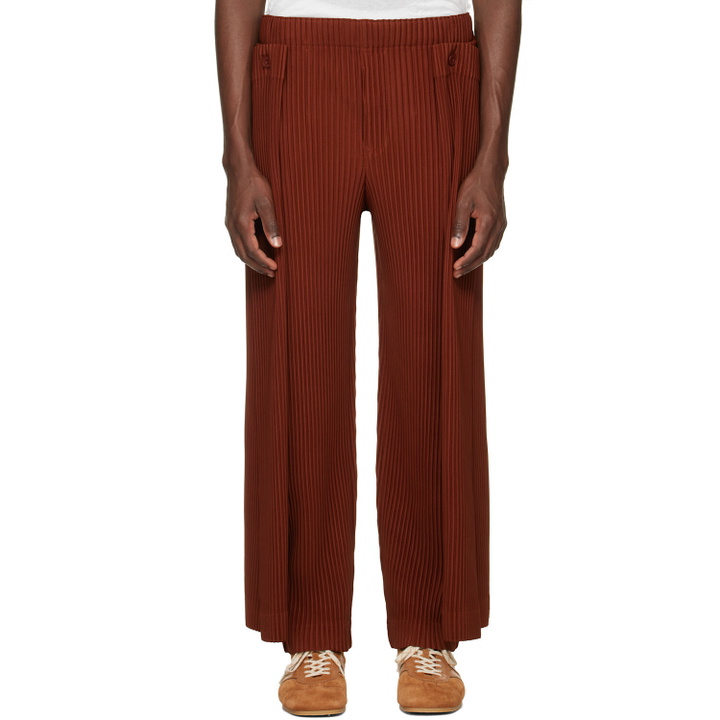Photo: HOMME PLISSÉ ISSEY MIYAKE Brown Motion Blur Trousers