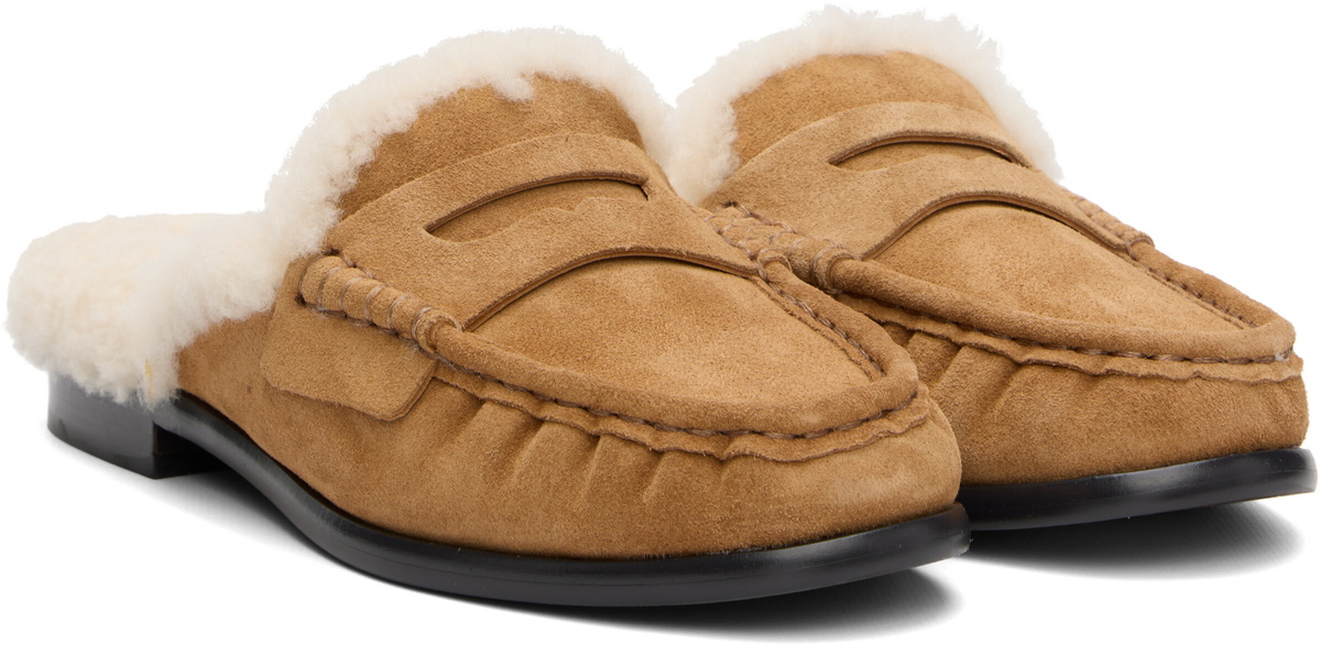 rag & bone Tan Carter Mule Shearling Slip-on Loafers