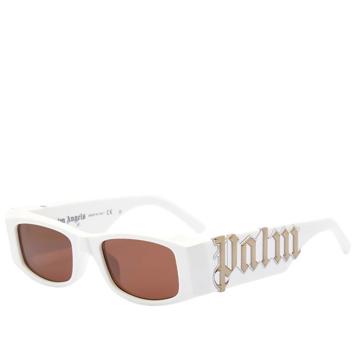 Photo: Palm Angels Pa01 Sunglasses White Brown