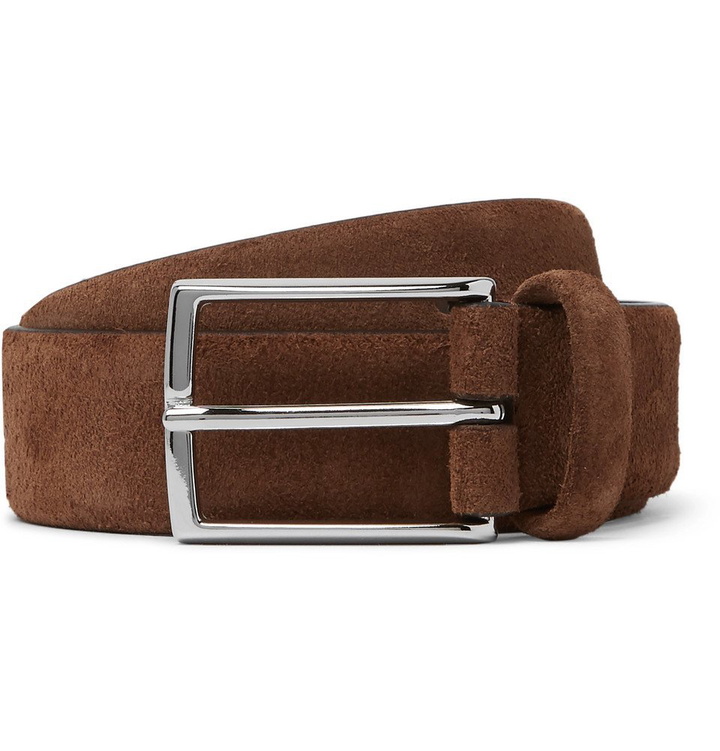 Photo: Anderson's - 3.5cm Suede Belt - Men - Brown