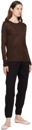 Baserange Brown Crewneck Long Sleeve T-Shirt