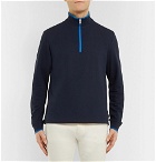 PS by Paul Smith - Contrast-Tipped Cotton-Piqué Half-Zip Sweatshirt - Men - Navy