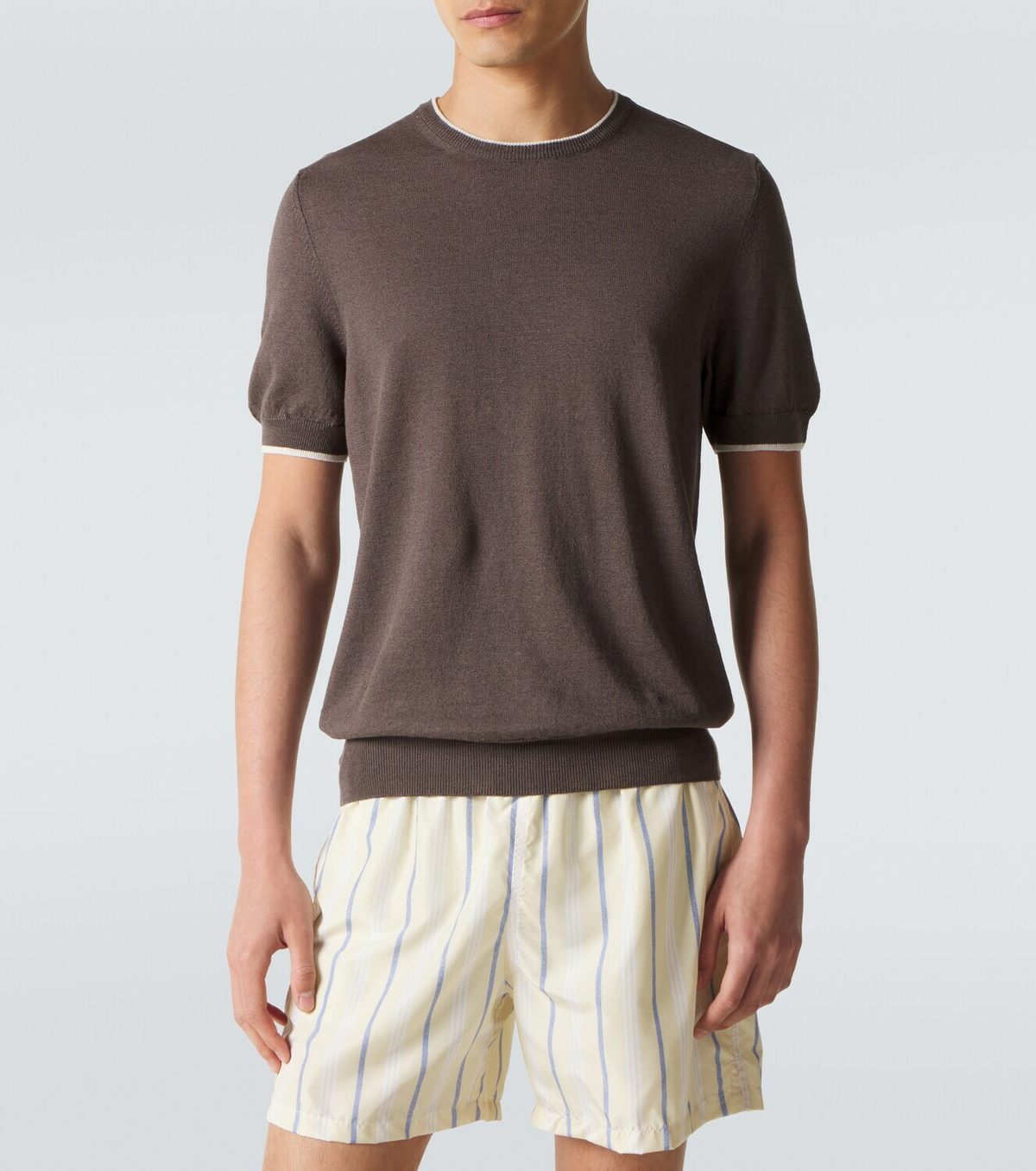 Fedeli Knitted linen and cotton sweater