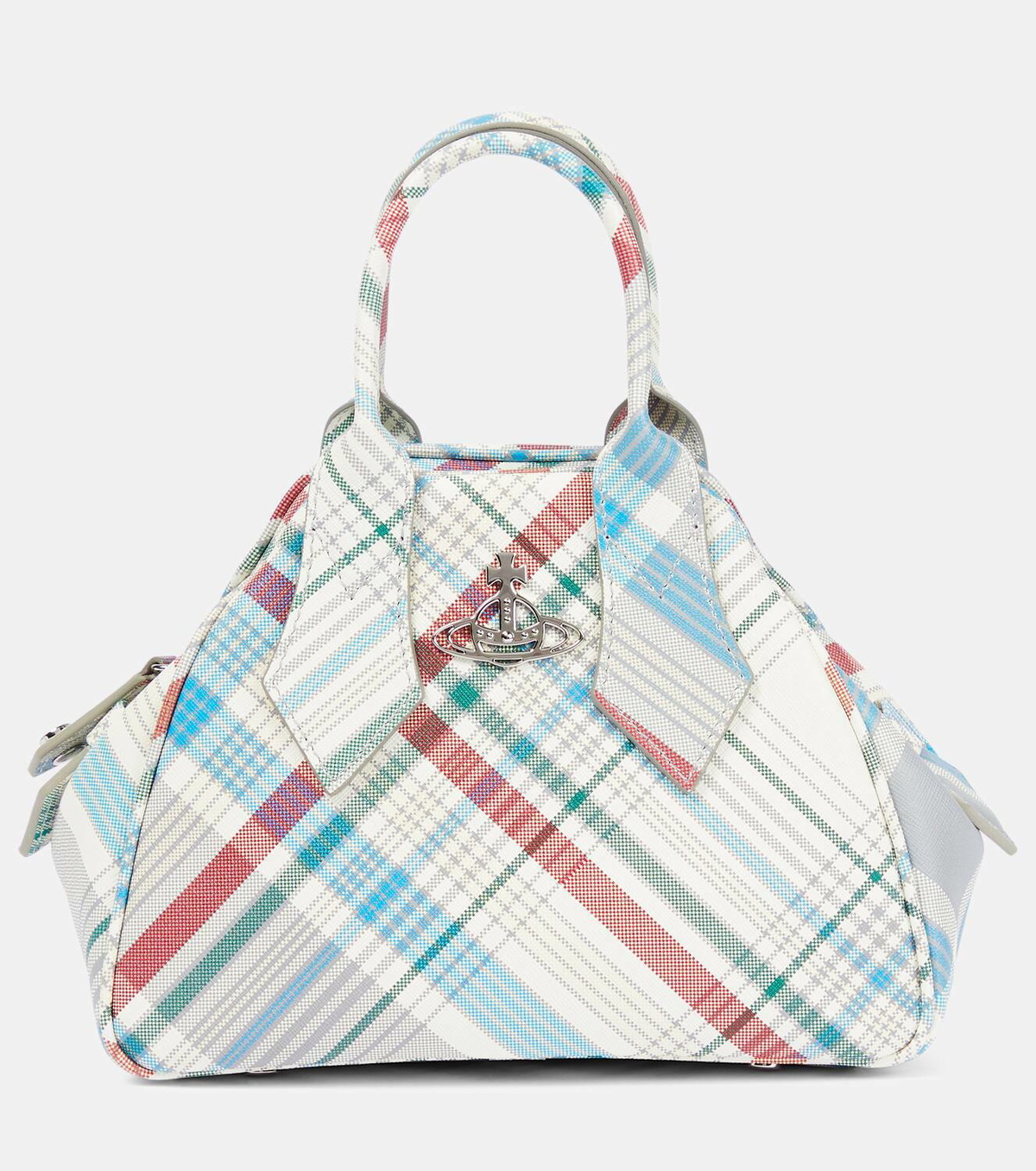 【VIVIENNE WESTWOOD】Yasmine Small checked leather tote Vivienne Westwood Yasmine Small checked leather tote bag