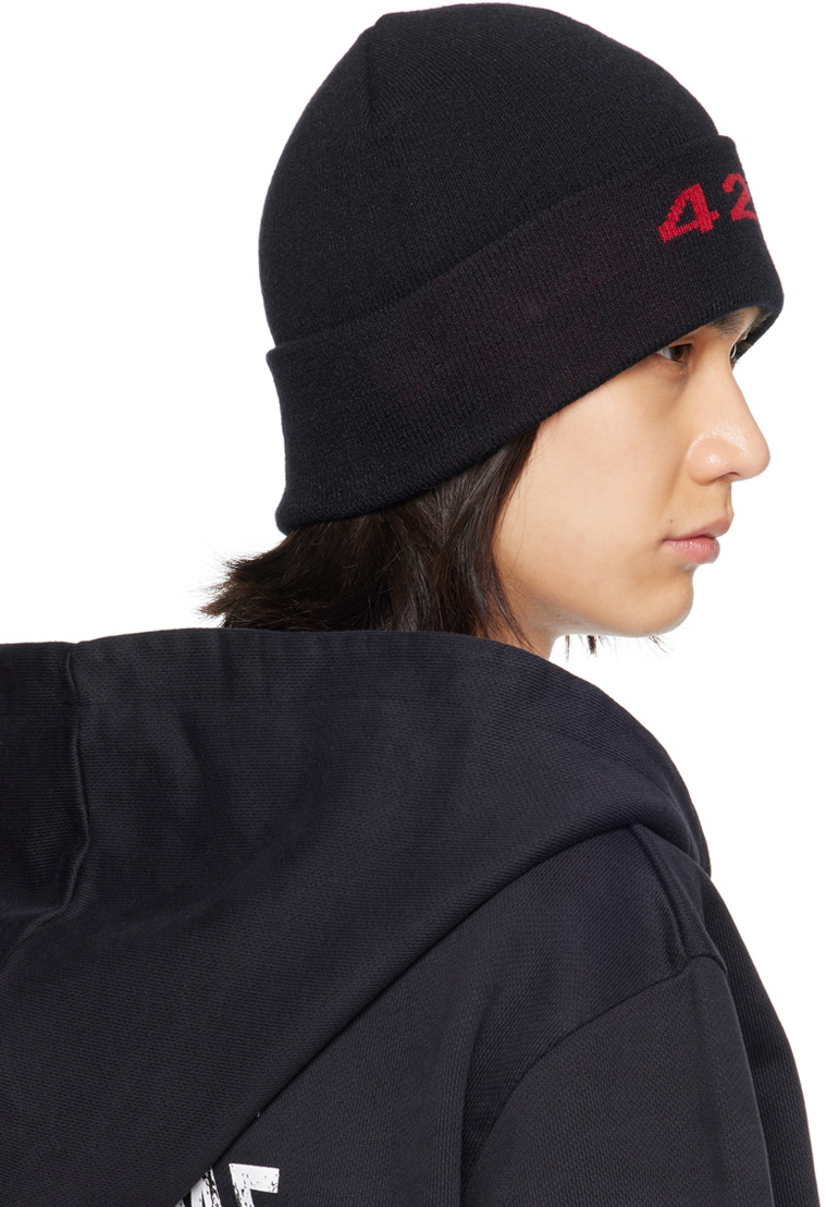424 Black Cuffia Beanie