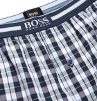 Hugo Boss - Checked Cotton-Poplin Pyjama Trousers - Blue