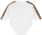 Burberry Baby White Check Bodysuit