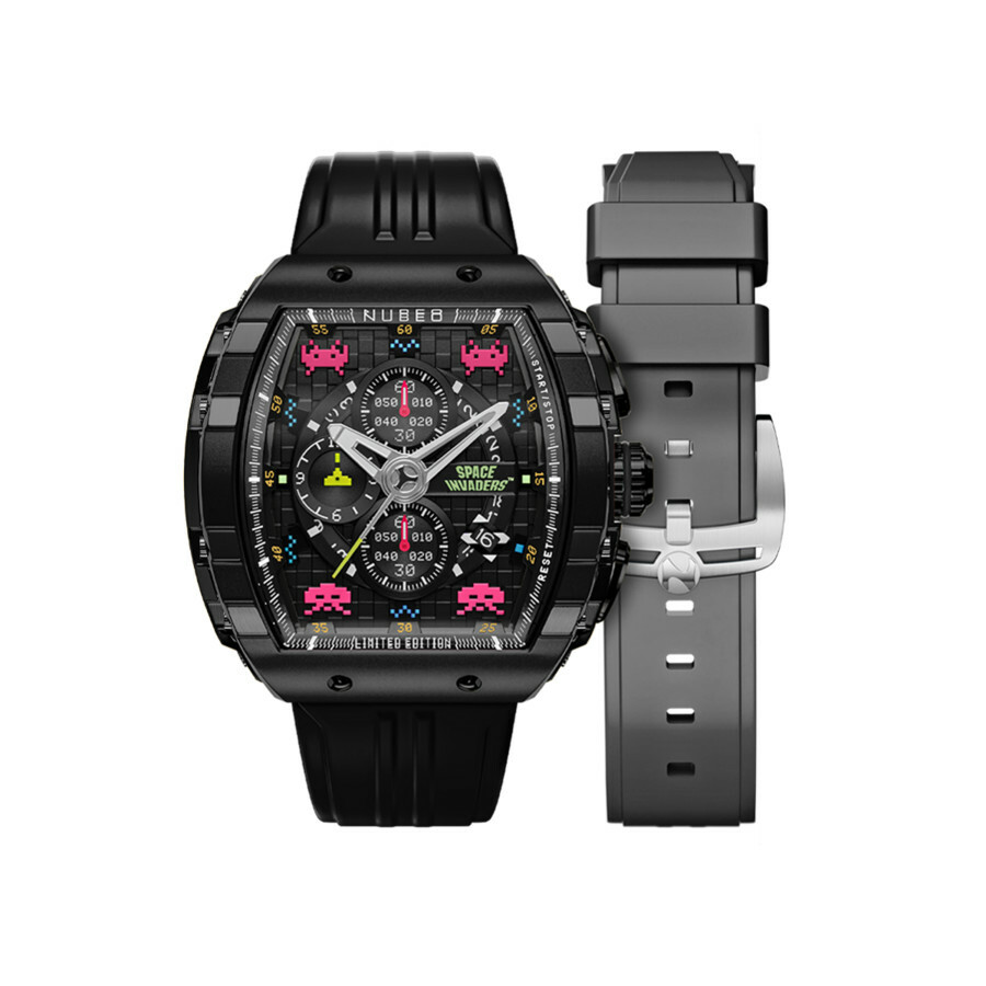 Nubeo Magellan Chronograph Black Dial Mens Watch NB-6024-SI-08