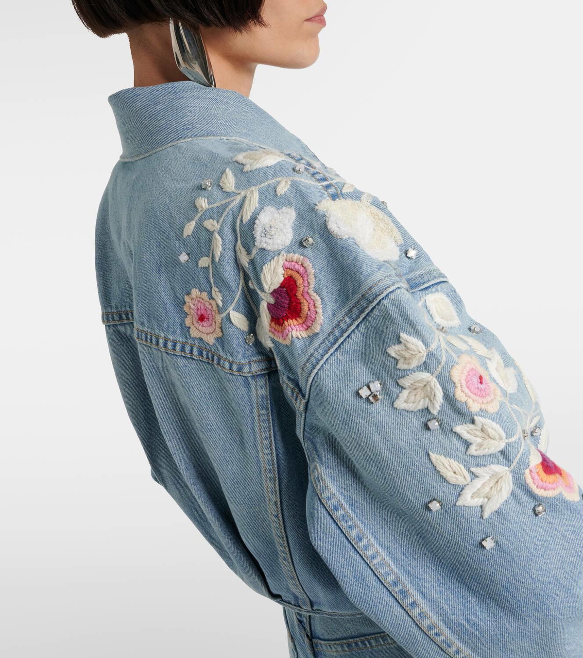 Citizens of Humanity Lena embroidered cropped denim jacket