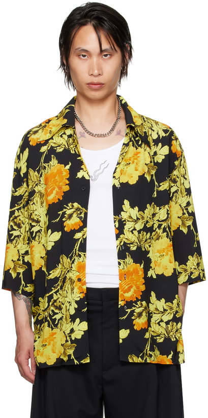 Photo: LU'U DAN Black & Yellow CLOT Edition Short Sleeve Shirt