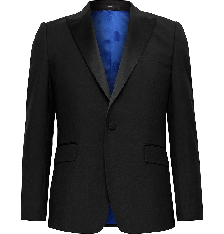 Photo: PAUL SMITH - Soho Slim-Fit Satin-Trimmed Wool and Mohair-Blend Tuxedo Jacket - Black