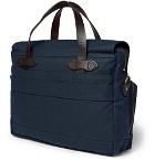 Filson - Leather-Trimmed Waxed Cotton-Canvas Briefcase - Men - Navy