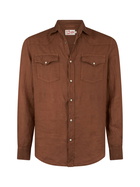 MC2 Saint Barth Man Brown Linen Shirt