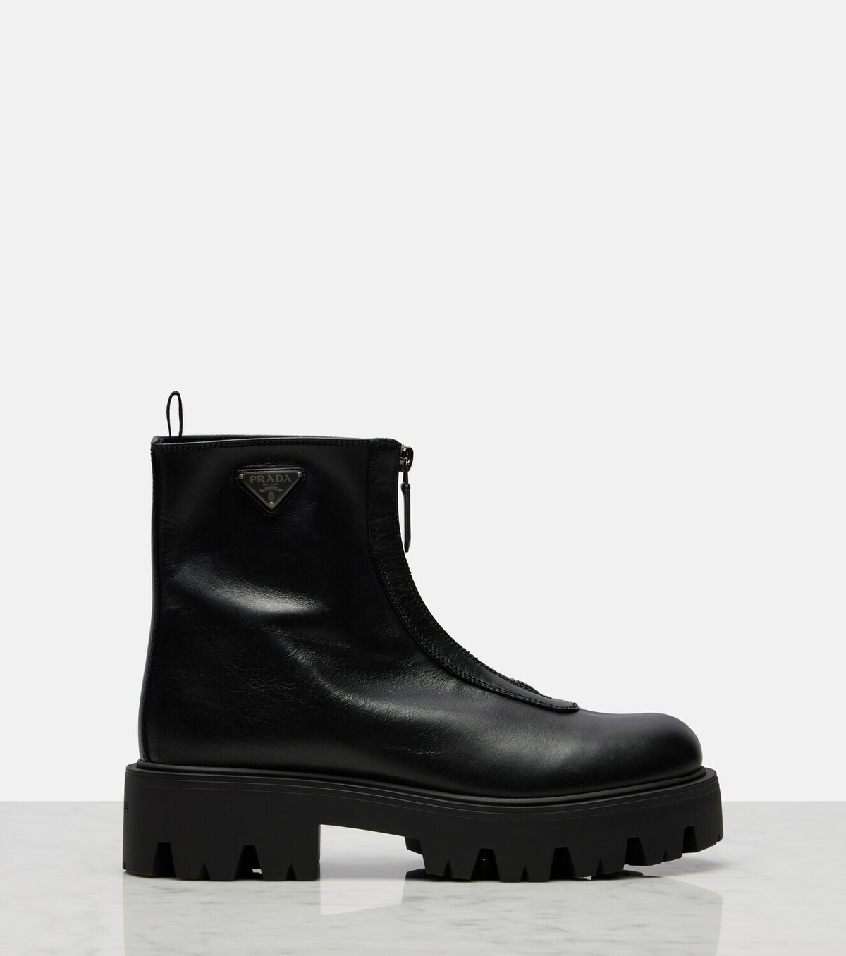 Prada Leather platform ankle boots