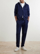 Brunello Cucinelli - Cotton-Blend Zip-Up Hoodie - Blue
