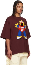 Walter Van Beirendonck Burgundy 'I Love W' T-shirt