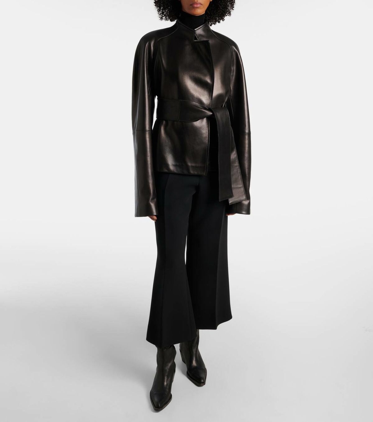 Khaite Edith belted leather jacket Khaite