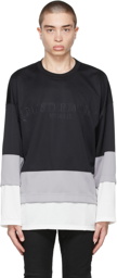 mastermind WORLD Black & White Layered Long Sleeve T-Shirt