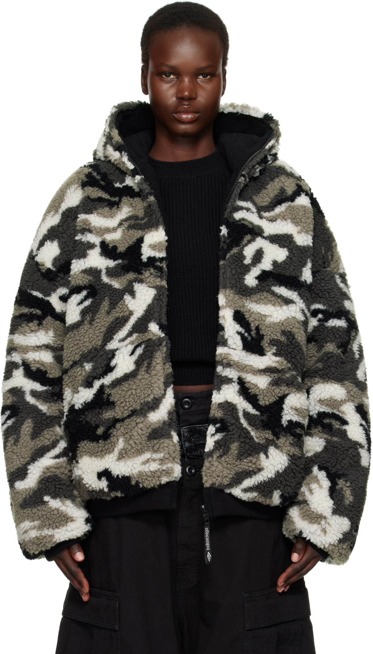 Balenciaga Gray Ski Zip-Up Hoodie Balenciaga
