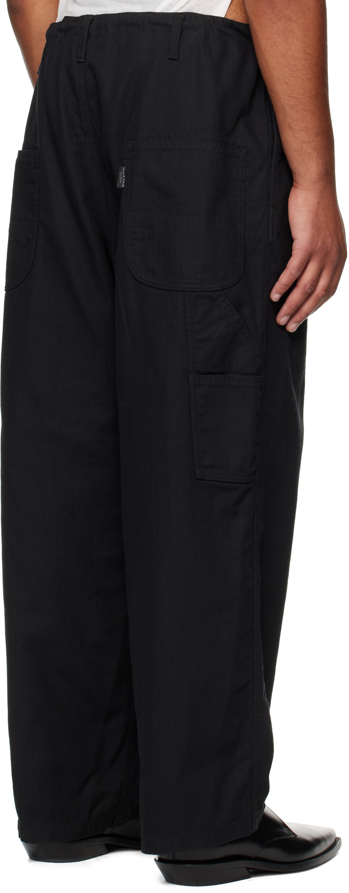 YOHJI YAMAMOTO Black Painter Trousers Yohji Yamamoto