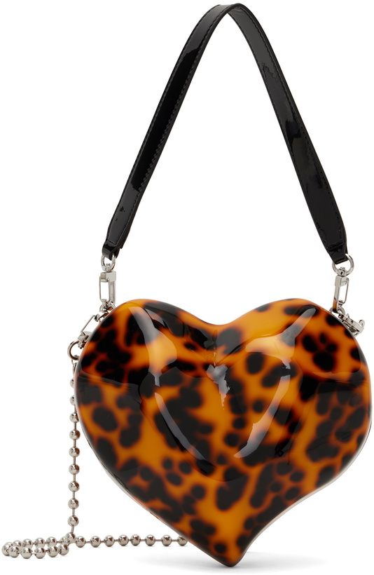 Photo: SIMONMILLER Orange & Black Molded Heart Bag